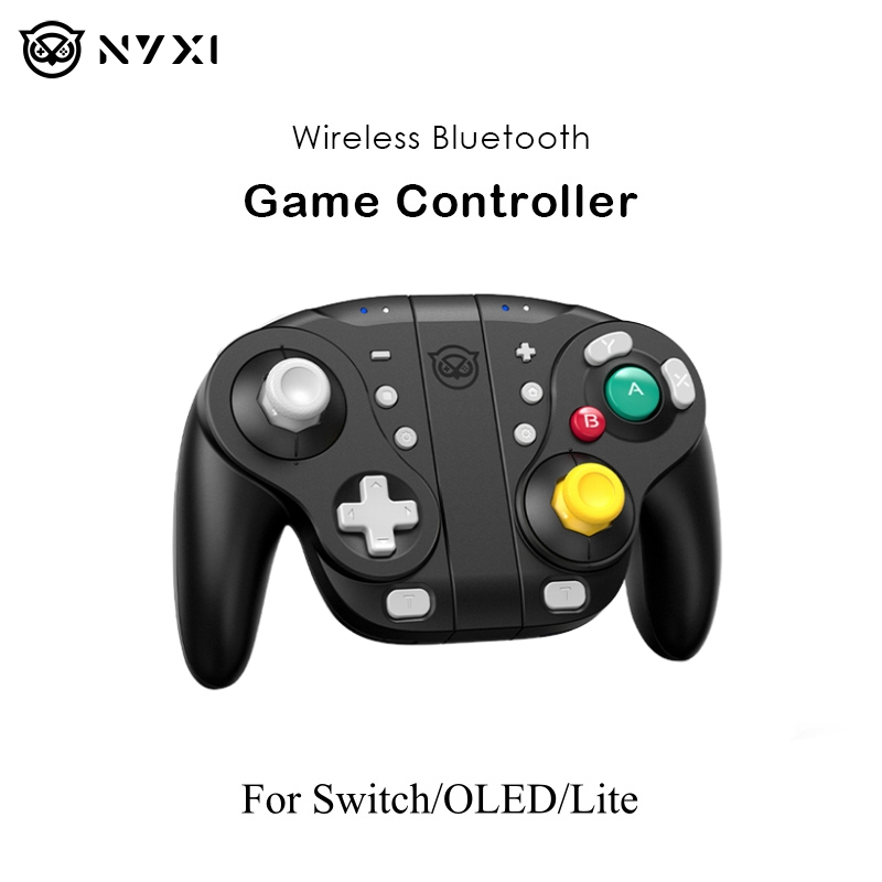 NYXI Wizard ตัวควบคุมเกมไร้สายสีดําสําหรับตัวควบคุม Nintendo Switch Joycon สีดําที่มีอยู่