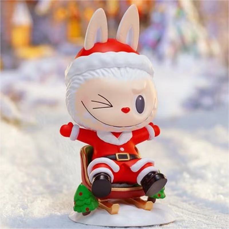 POPMART POPMART LABUBU LABUBU Christmas Mystery Box Together รูปสํานักงานตุ๊กตาตกแต่งของเล่นอินเทรนด
