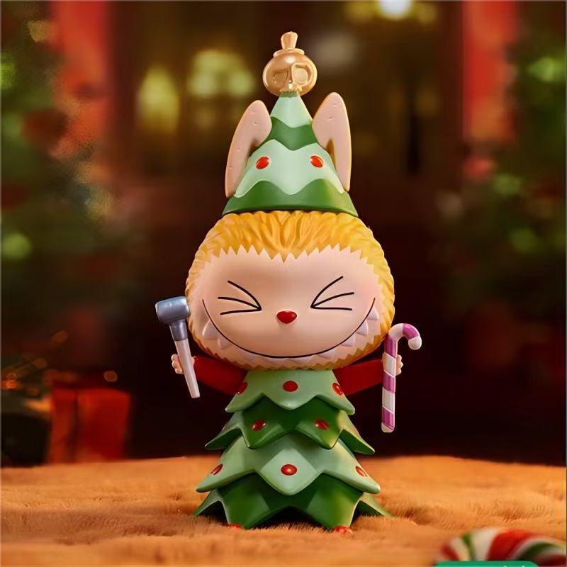 POPMART POPMART LABUBU LABUBU Christmas Mystery Box Together รูปสํานักงานตุ๊กตาตกแต่งของเล่นอินเทรนด