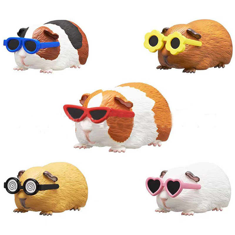 5 ชิ้น 4.5 ซม. KITAN CLUB Gashapon Guinea Pig พร้อมแว่นตากันแดด Mini Anime Action Figure ของเล่นของขวัญการ์ตูนคอลเลกชันตัวละคร