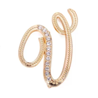 26 เข็มกลัดตัวอักษรเวอร์ชั่นเกาหลี Rhinestone บรรยากาศ Elegant Pin โลหะผสมเพชร-studded Classy เข็มกลัด