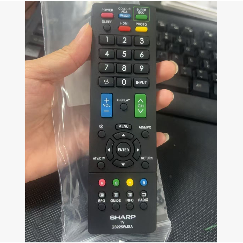 รีโมททีวีใหม่ GB225WJSA รีโมทคอนโทรลสําหรับ Sharp TV โทรทัศน์ GB225WJSA เหมาะสําหรับ/Sesuai รีโมทคอนโทรลรหัส: GB291WJSA-GB225WJSAGB139WJN1-GB147WJN1GB095-WJN1GB0391GB