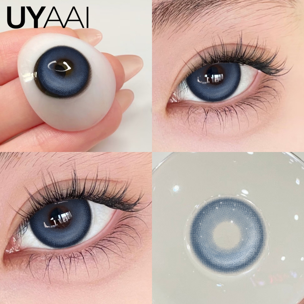 UYAAI x FRESHLADY คอนแทคเลนส์แฟนซี สีฟ้า วงใหญ่ ตาสองสี คอนแทคเลนส์รายเดือน  K4 Series 2 ชิ้น