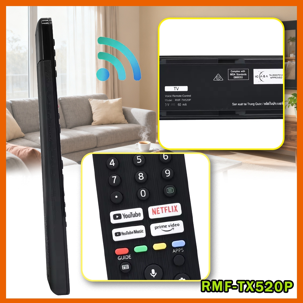 RMF-TX500P รีโมทใหม่พร้อมควบคุมเสียง Netflix Google Play ใช้สําหรับ SONY 4K UHD Android Bravia TV XG