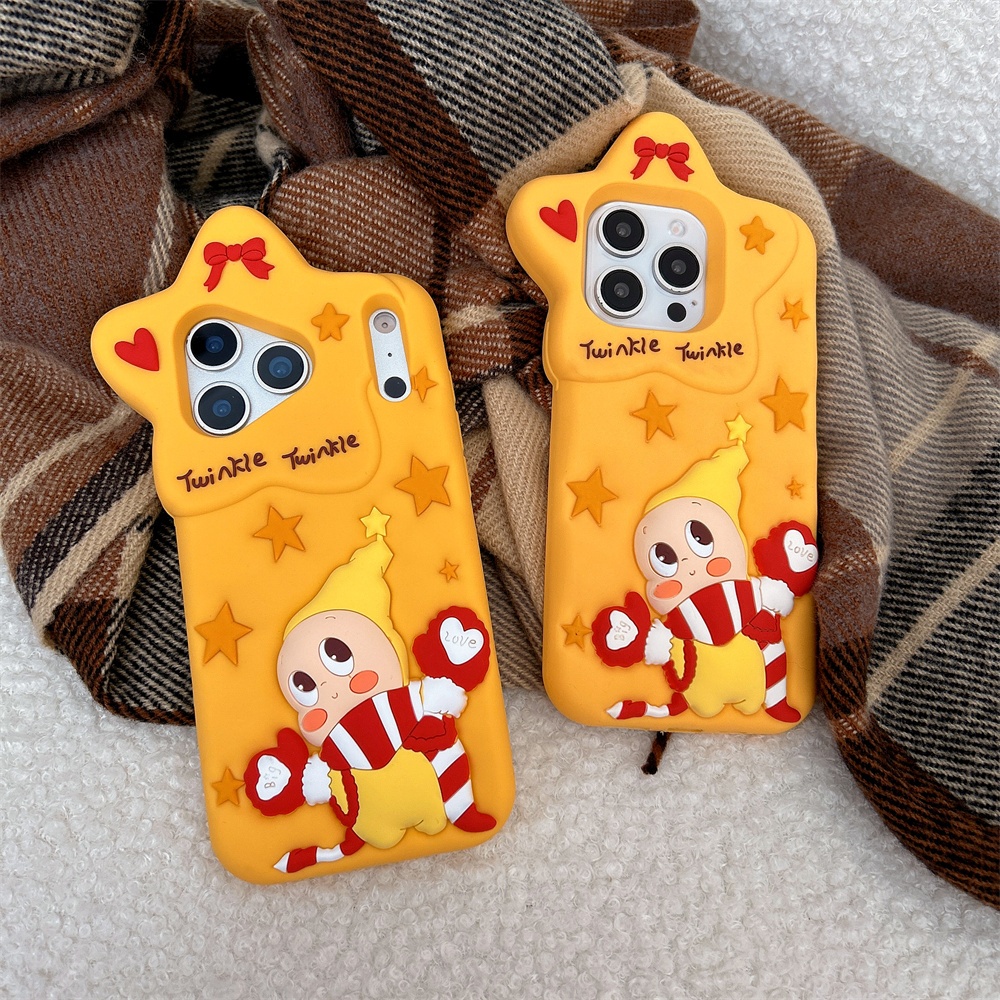 เคสไอโฟนซิลิโคนอ่อนนุ่มสําหรับ iPhone 17 Pro Max, iPhone 16 Pro Max, iPhone 15 Pro Max, iPhone 14 Pro Max, ผ้าพันคอเคสซิลิโคนป้องกันการตก, Star Man