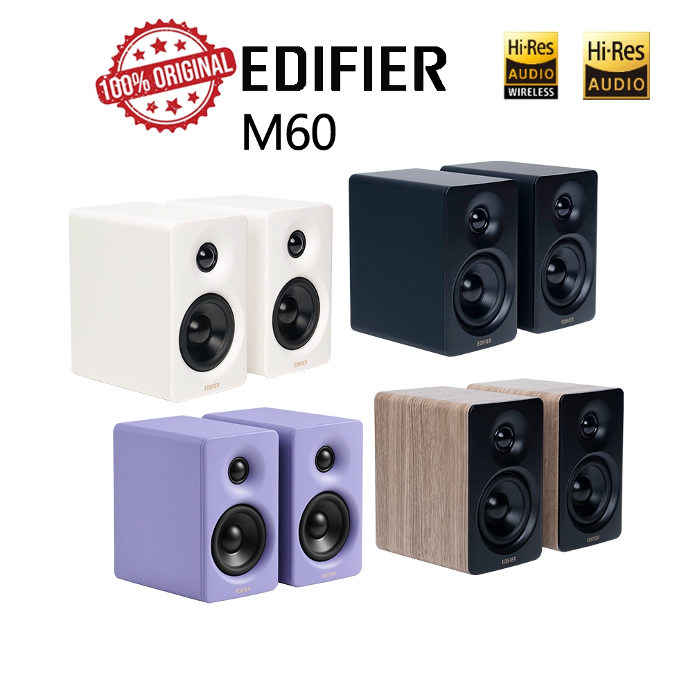 Edifier M60 ลำโพงตั้งโต๊ะขนาดกะทัดรัด 2.0 รองรับ Bluetooth V5.3、USB-C、AUX รวมขาตั้งลำโพง