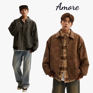 แจ็คเก็ตหนังคอปกย้อนยุคอเมริกัน สไตล์คลาสสิค สำหรับผู้ชาย ใน…