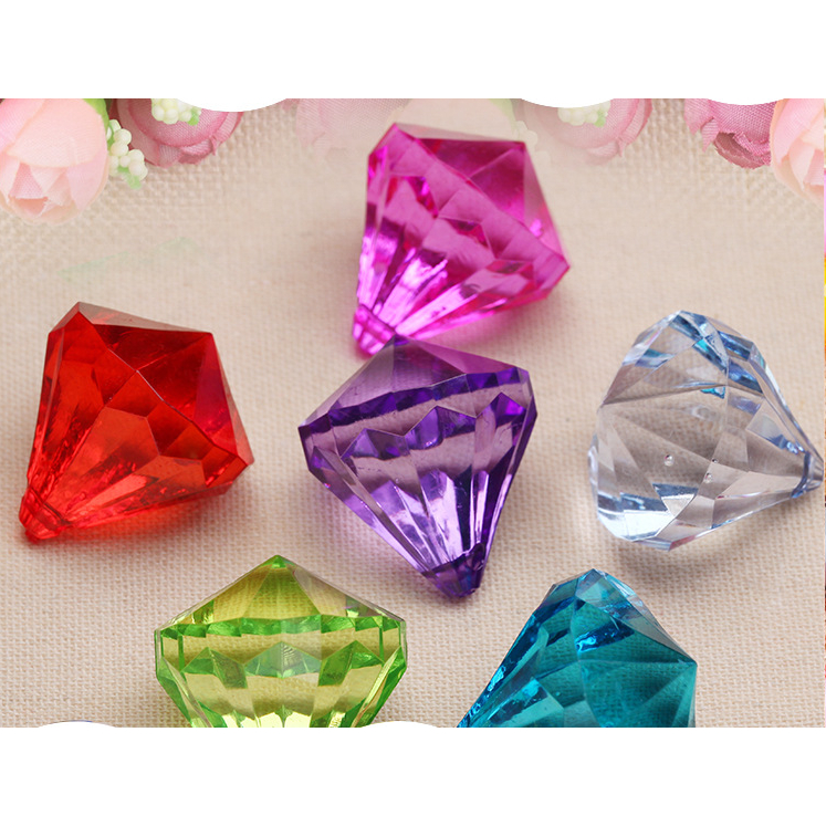 1แพ็คที่มีสีสันอะคริลิโปร่งใสเลียนแบบคริสตัลเพชรแต่งงานแสงเสน่ห์หลวมทําเองอุปกรณ์ลูกปัด ย1948