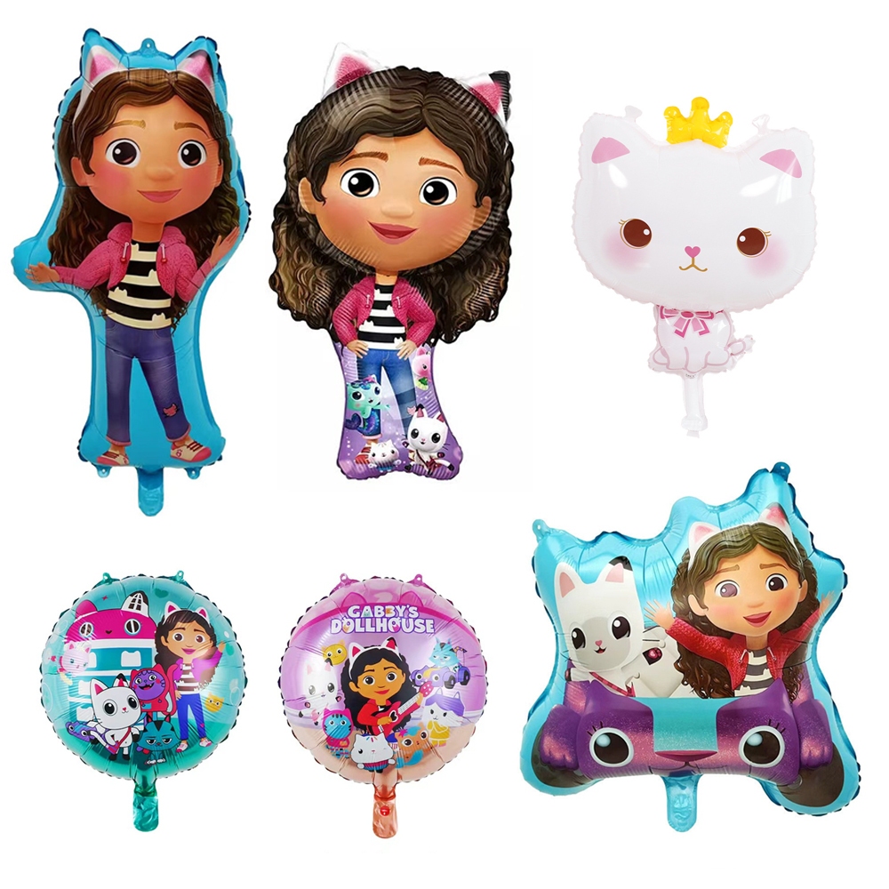 Gabbys Dollhouse ฟอยล์อลูมิเนียม Helium Balloon Party ตกแต่งสําหรับเด็ก