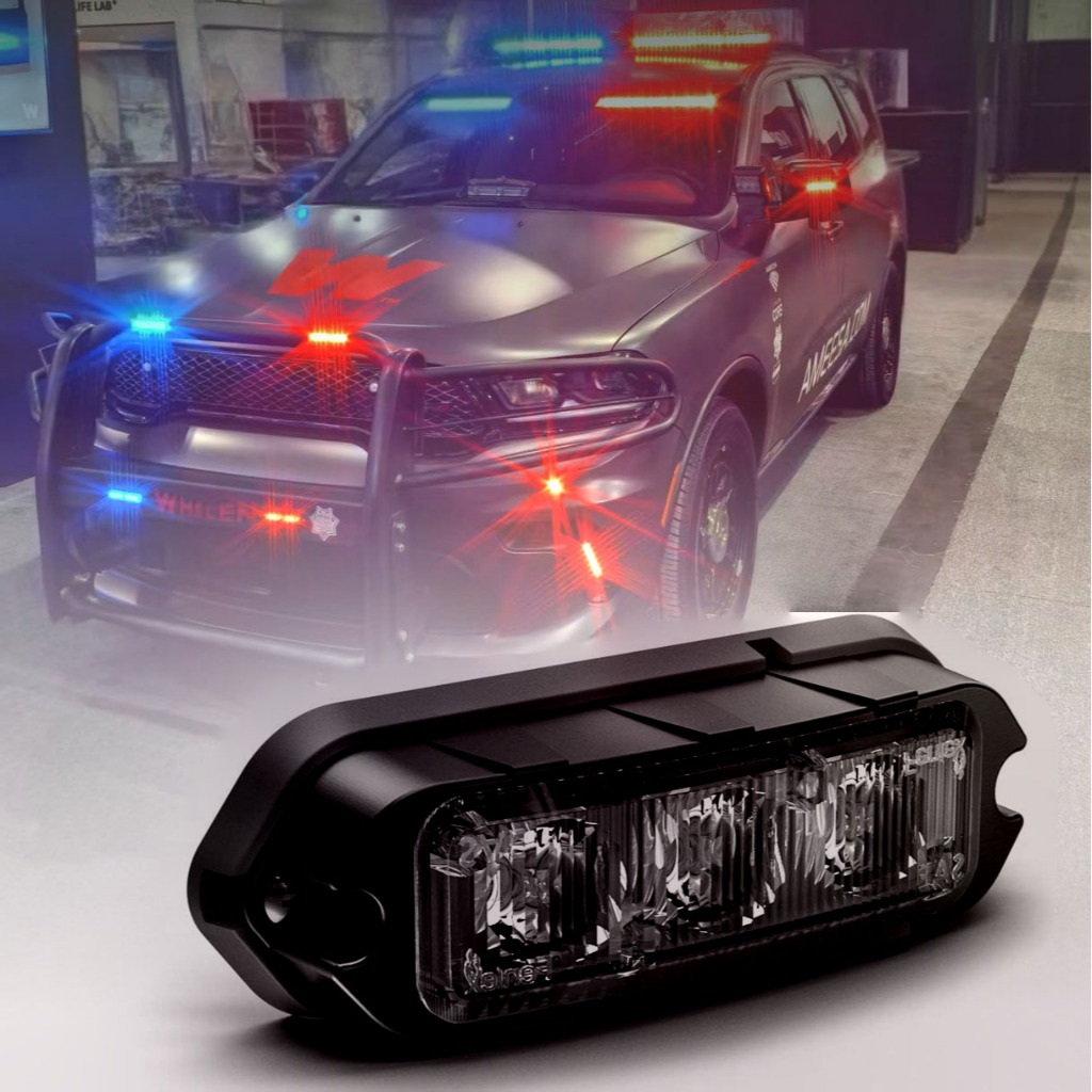 ION Blue กระพริบ T3 Grille Surface Mount Car Light 3 LEDs Strobe Light สําหรับรถเตือนฉุกเฉิน