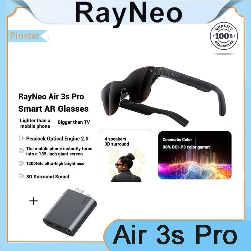RayNeo Air 3s Pro Pocket TV Intelligent AR Glasses Optical Engine 2.0 HD Movie Watching