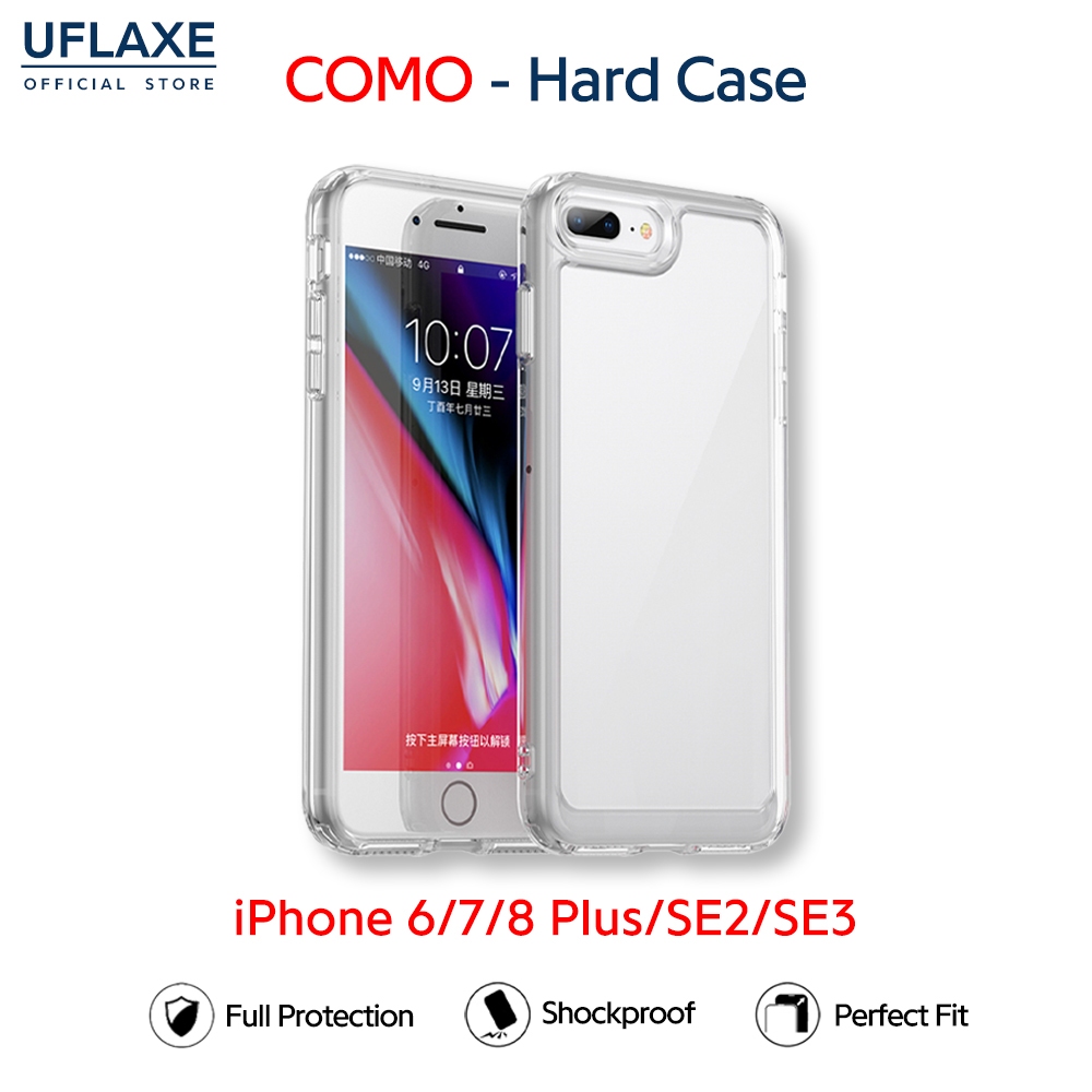 UFLAXE COMO - เคส Apple iPhone 6 / 6S / 7 / 8 Plus / SE 2 / SE 3 - เคสแข็งกันกระแทกกันเหลืองใส เคสโทรศัพท์บางทนทานป้องกันรอยนิ้วมือ