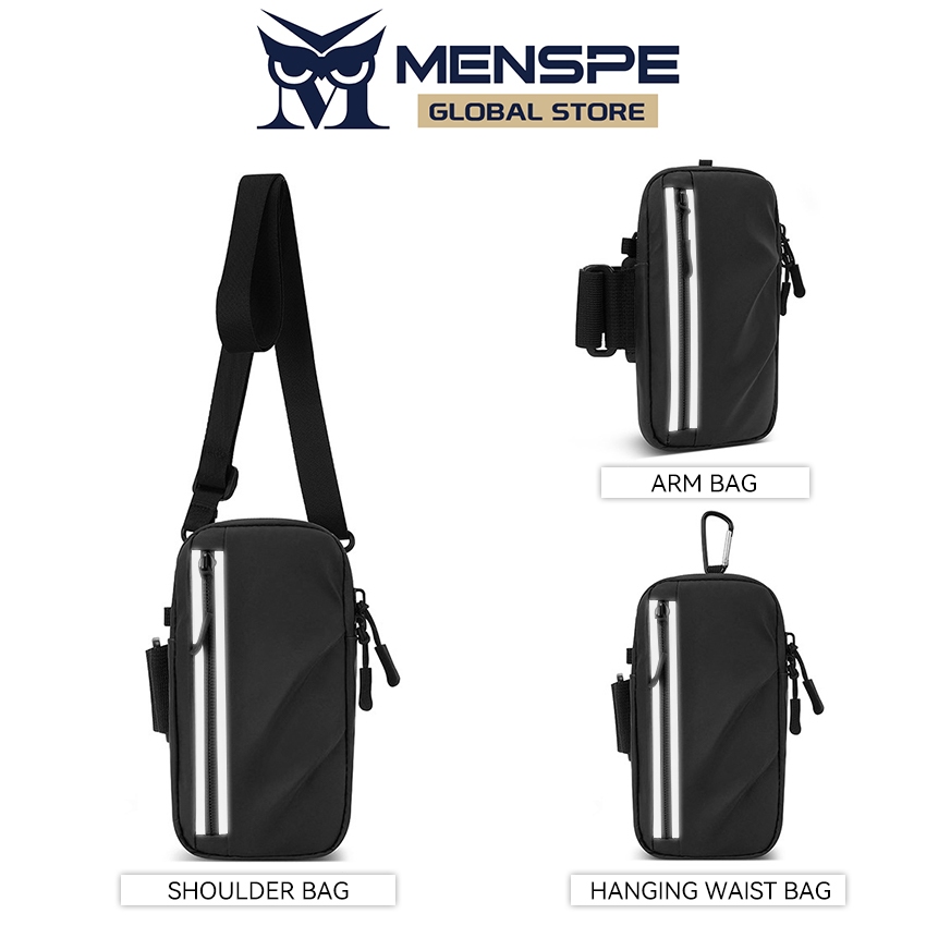 MENSPE กระเป๋าใส่แขนกีฬา Unisex กันน้ำกีฬาฟิตเนสวิ่งกระเป๋าแขนสะท้อนแสงสำหรับกีฬากลางแจ้งออกกำลังกาย