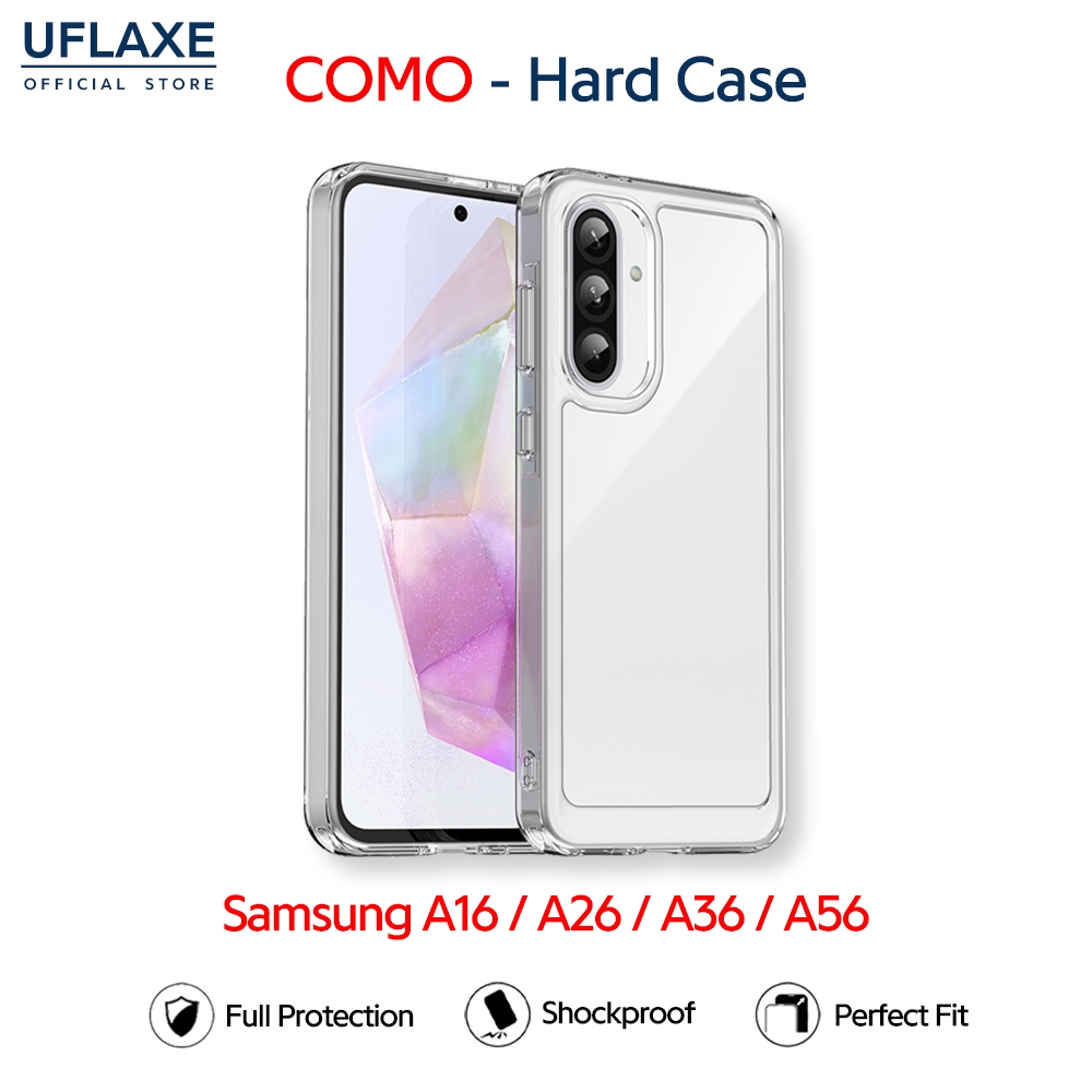 UFLAXE COMO - เคส Samsung Galaxy A16 / A26 / A36 / A56 5G - เคสแข็งกันกระแทกกันเหลืองใส เคสโทรศัพท์บางทนทานป้องกันรอยนิ้วมือ