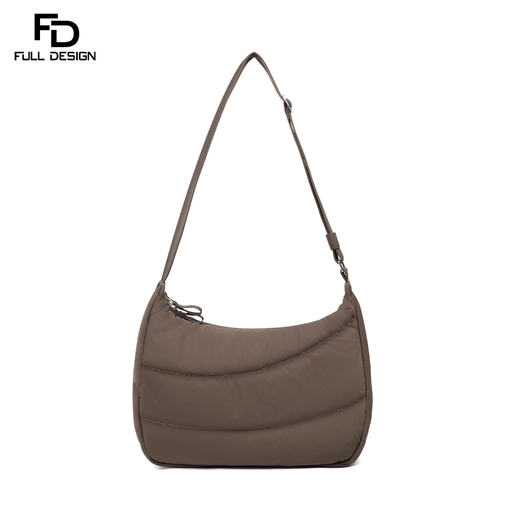 FULL DESIGN Fluffy กระเป๋าสะพายไหล่กันน้ำ น้ำหนักเบาทอง้ท พร้อมช่อง iPad และสายรัดปรับได้ สไตล์ลำลองสำหรับการทำงานและการเดินทางในเมือง