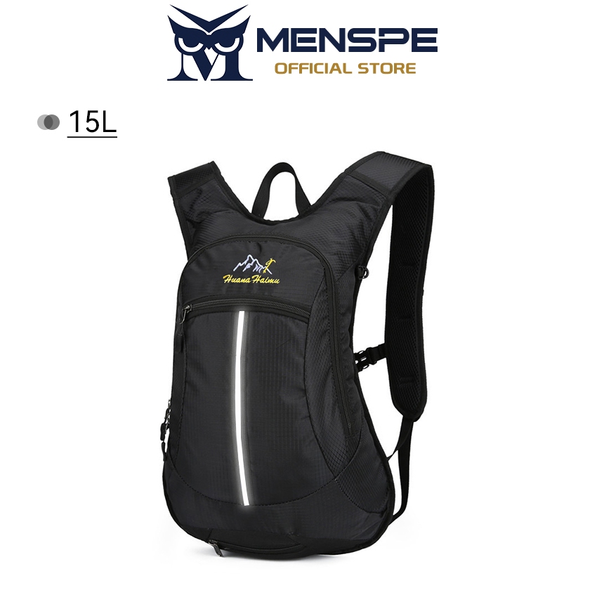 MENSPE กระเป๋าเป้สะพายหลังปั่นจักรยานแฟชั่น 15L กลางแจ้ง Ultralight กันน้ําเดินป่าปีนเขากระเป๋าเป้สะพายหลังเสริมถุงน้ํา