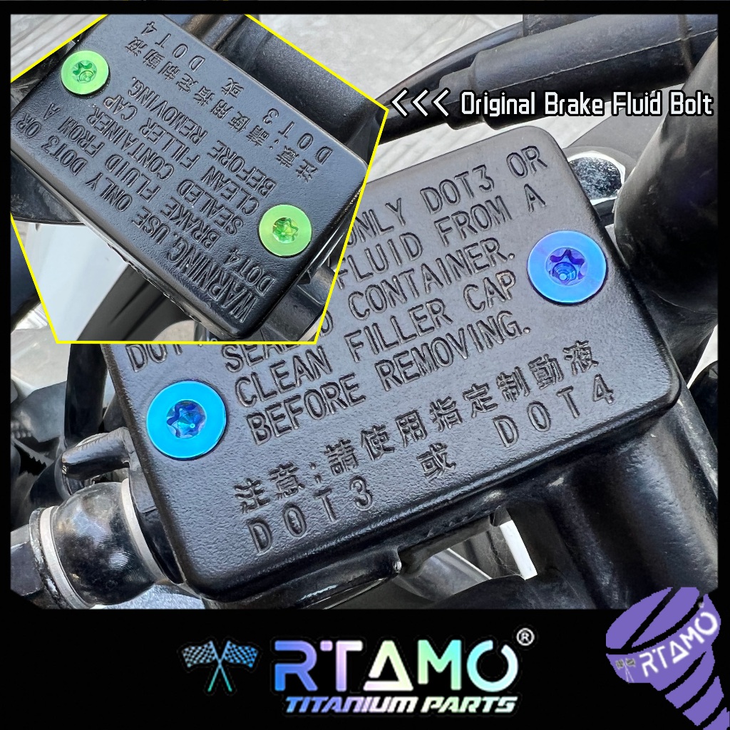RTAMO Titanium Gr5 Brake Fluid Bolt Xmax Forza Nmax Aerox Original One Side