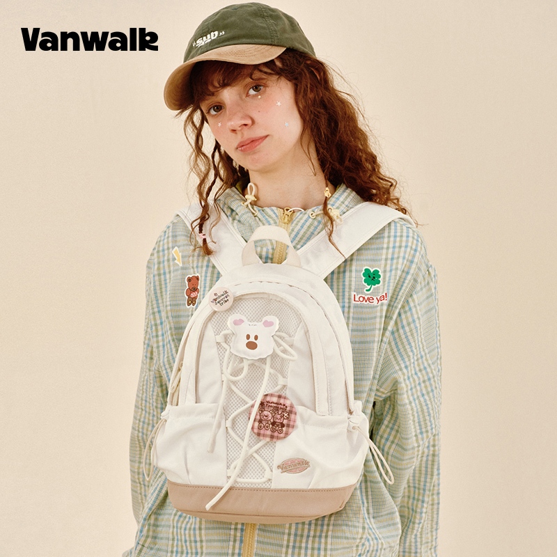 กระเป๋าเป้สะพายหลัง Vanwalk สไตล์น่ารักจากคอลเล็กชัน Pinecone Tribe Series v2972 - รูปที่ 3