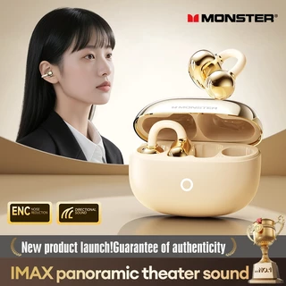 Monster D08 หูฟังบลูทูธ Open Ear แบบหนีบหู คุณภาพเสียง HiFi รอบทิศทาง ENC ไมโครโฟนคมชัด