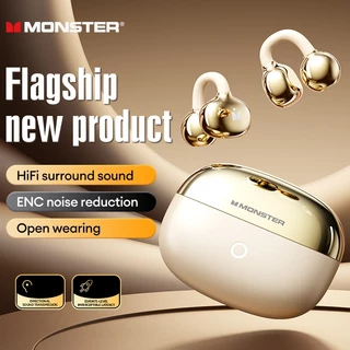 Monster D08 หูฟังบลูทูธ Open Ear แบบหนีบหู คุณภาพเสียง HiFi รอบทิศทาง ENC ไมโครโฟนคมชัด
