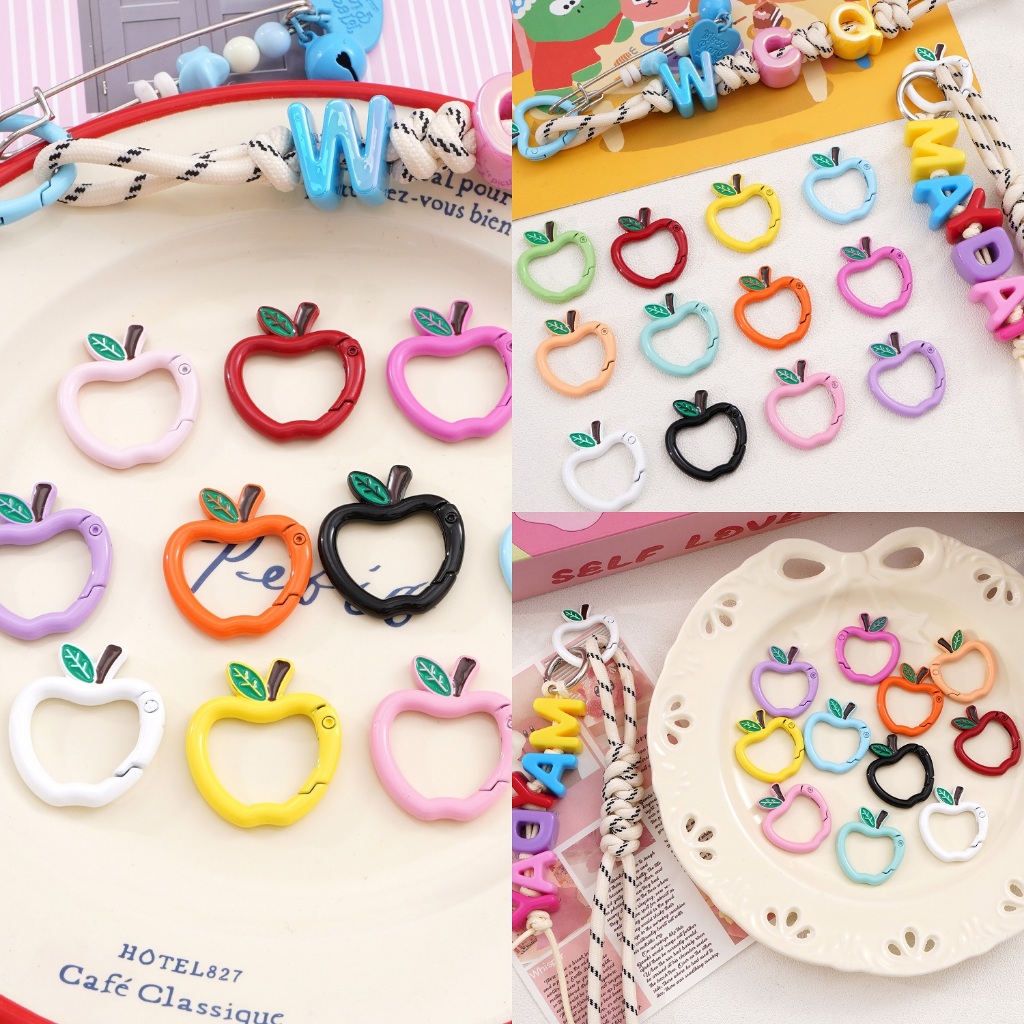 1 ชิ้น [28x30 มม.] พวงกุญแจ Apple อุปกรณ์เสริมคริสต์มาสอีฟ DIY ทําพวงกุญแจผลไม้สร้างสรรค์