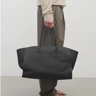 Lune Sac กระเป๋าหนังวัวชั้นบนพรีเมียมขนาดใหญ่ กระเป๋าโททแฮนด์เมดสไตล์มินิมอล สำหรับทำงาน