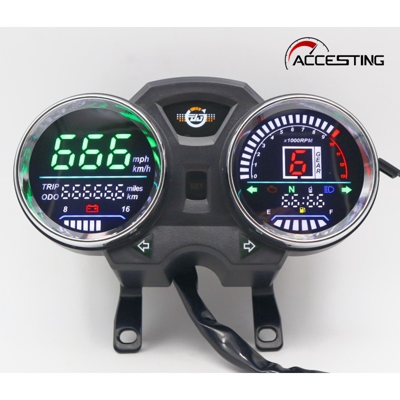 รถจักรยานยนต์ Digital Speedometer LED Digital Speedometer พร้อม USB สําหรับ GN125 GN150 125cc 150cc