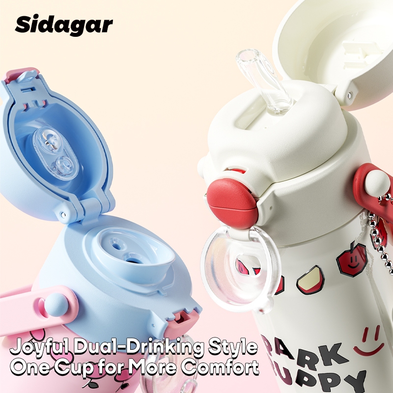 Sidagar แก้วเก็บความเย็น ถ้วยน้ําซับสแตนเลส 560ML ถ้วยเก็บความร้อนสําหรับนักเรียนถ้วยพกพากลางแจ้ง ราคา ถูกที่สุด ดีลบีเคเค แกลเลอรีภาพที่ 4