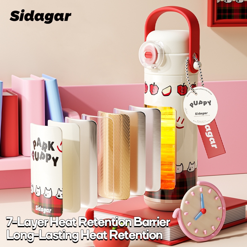 Sidagar แก้วเก็บความเย็น ถ้วยน้ําซับสแตนเลส 560ML ถ้วยเก็บความร้อนสําหรับนักเรียนถ้วยพกพากลางแจ้ง ราคา ถูกที่สุด ดีลบีเคเค แกลเลอรีภาพที่ 5