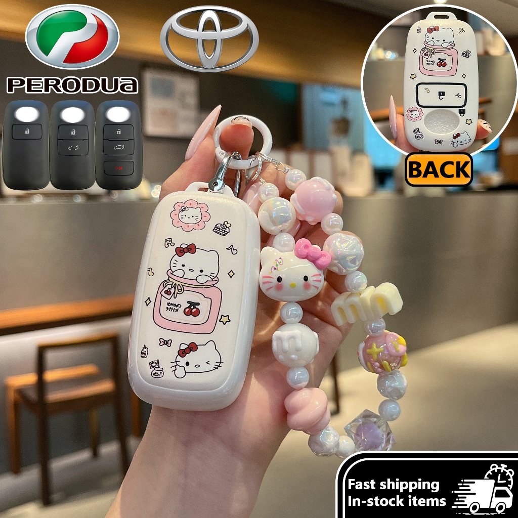 Perodua Hello Kitty Toyota ฝาครอบกุญแจรถสําหรับ Toyota Agya Xenia Avanza Raize Veloz 2025 รถระยะไกล TPU ป้องกันปลอกอุปกรณ์เสริม