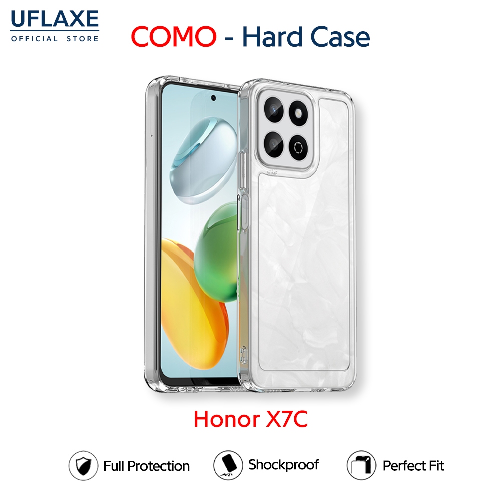 UFLAXE COMO - เคส Honor X7C - เคสแข็งกันกระแทกกันเหลืองใส เคสโทรศัพท์บางทนทานป้องกันรอยนิ้วมือ