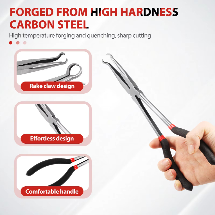 3PCS ท่อ Gripper Plier เหล็กคาร์บอน Spark Plug คีมถอดเครื่องมือยาวรถไฟฟ้า Disconnect Plier หม้อน้ําท่อ Clamp - รูปที่ 3