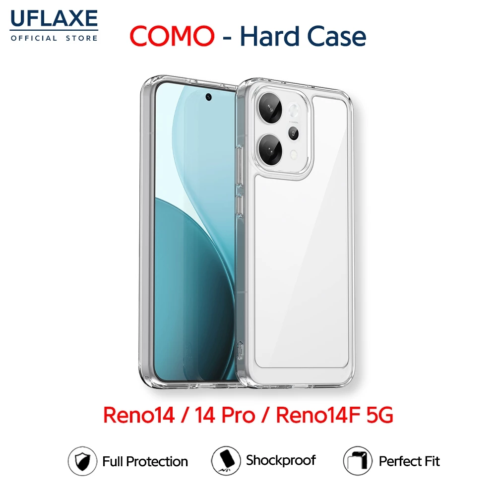 UFLAXE COMO - เคส OPPO Reno 14 / Reno 14 Pro / Reno 14F 5G - เคสแข็งใสกันเหลืองกันกระแทก เคสโทรศัพท์บางเฉียบป้องกันรอยนิ้วมือ