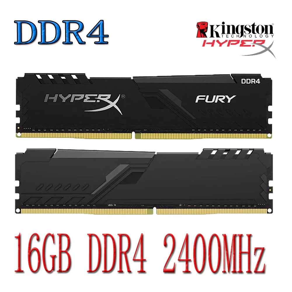Kingston HyperX Fury DDR4 RAM 16GB DDR4 2400MHz HX424C15FB/16 คอมพิวเตอร์เดสก์ท็อปหน่วยความจํา RAM 2