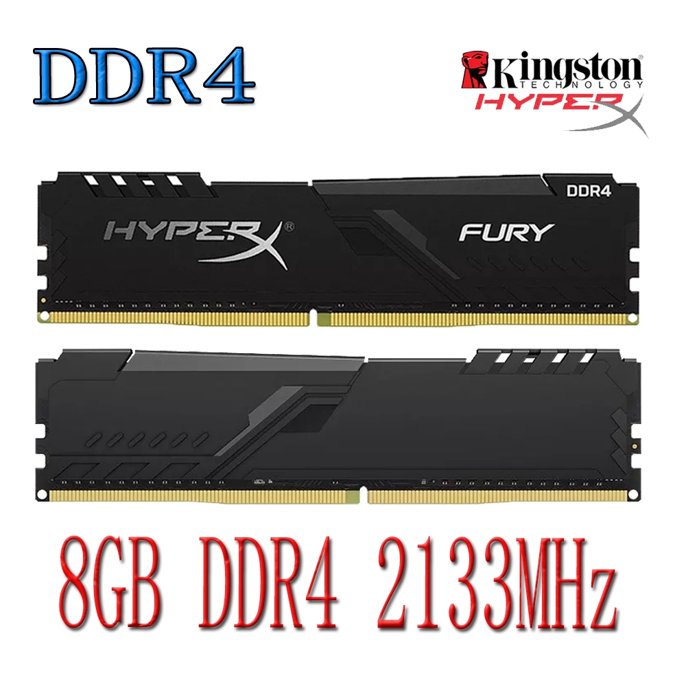 Kingston HyperX Fury DDR4 RAM 8GB DDR4 2133MHz HX421C14FB2/8 หน่วยความจําเดสก์ท็อป PC RAM 288PIN