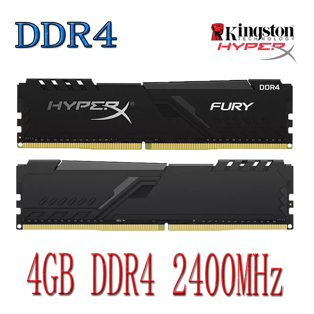 Kingston HyperX Fury DDR4 RAM 4GB DDR4 2400MHz HX424C15FB/4 หน่วยความจําเดสก์ท็อปคอมพิวเตอร์ PC RAM 