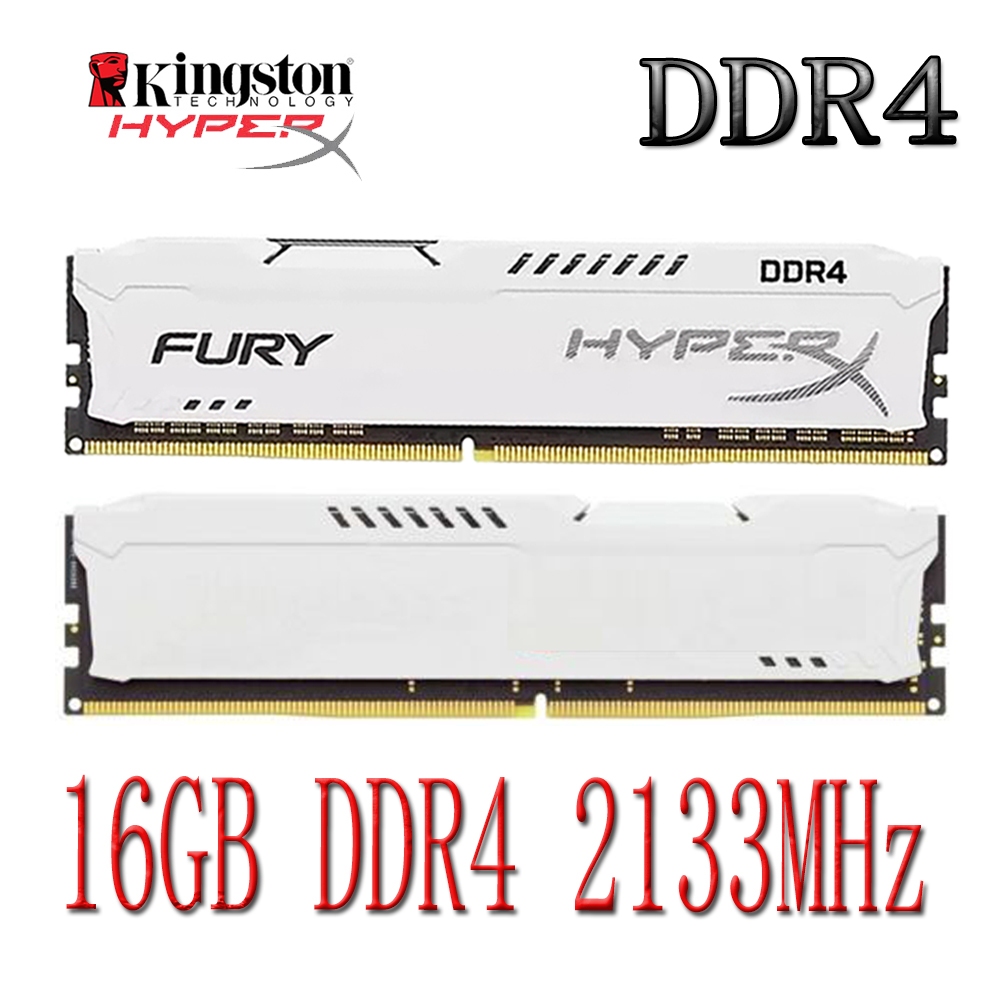 Kingston HyperX Fury DDR4 PC RAM 16GB DDR4 2133MHz PC4-17000U หน่วยความจําเดสก์ท็อป DIMM RAM สีขาว