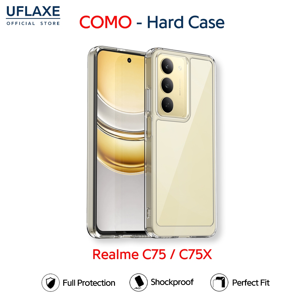 UFLAXE COMO - เคส Realme C75 / C75X - เคสแข็งใสกันเหลืองกันกระแทก เคสโทรศัพท์บางเฉียบป้องกันรอยนิ้วมือ