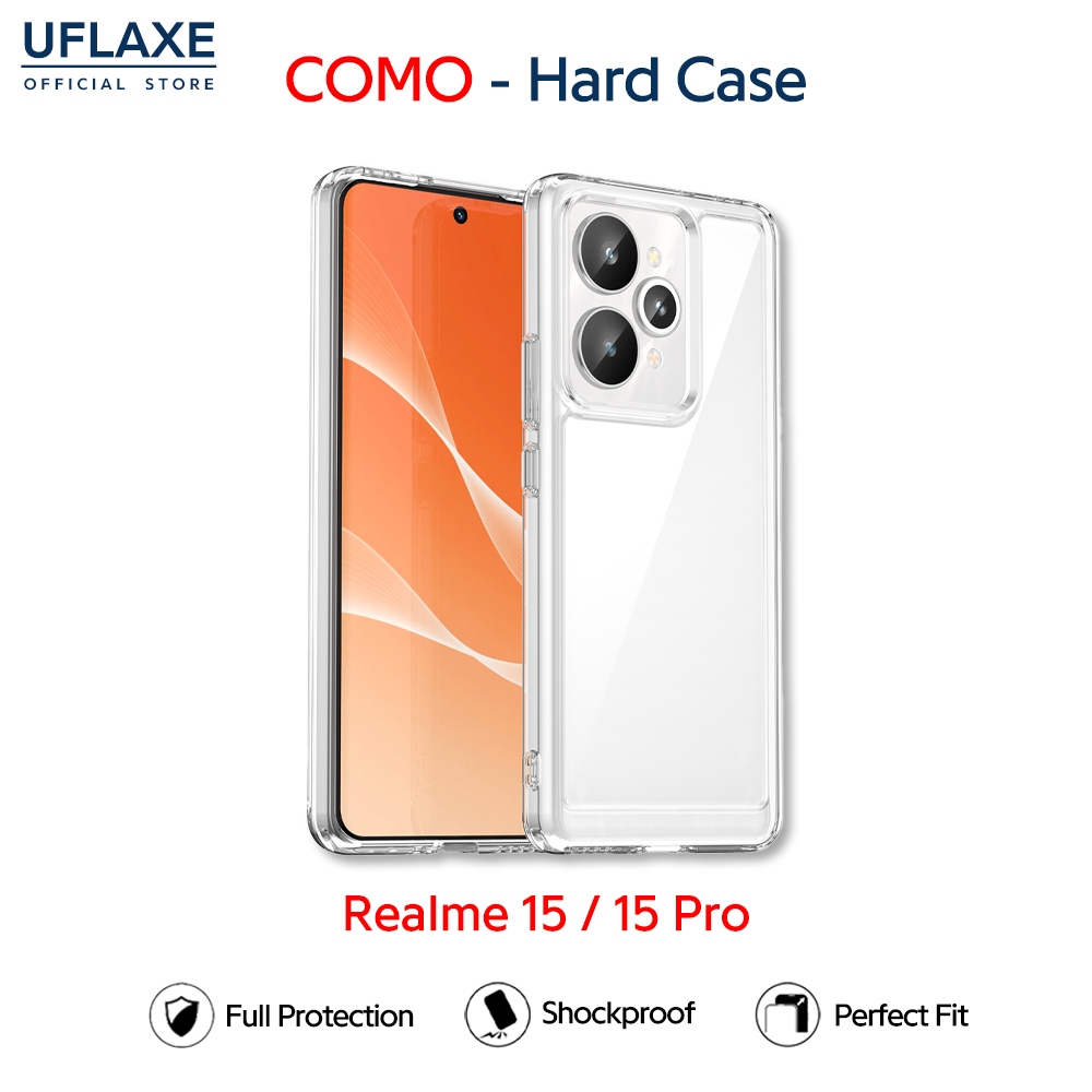UFLAXE COMO - เคส Realme 15 / Realme 15 Pro 5G - เคสแข็งใสกันเหลืองกันกระแทก เคสโทรศัพท์บางเฉียบป้องกันรอยนิ้วมือ