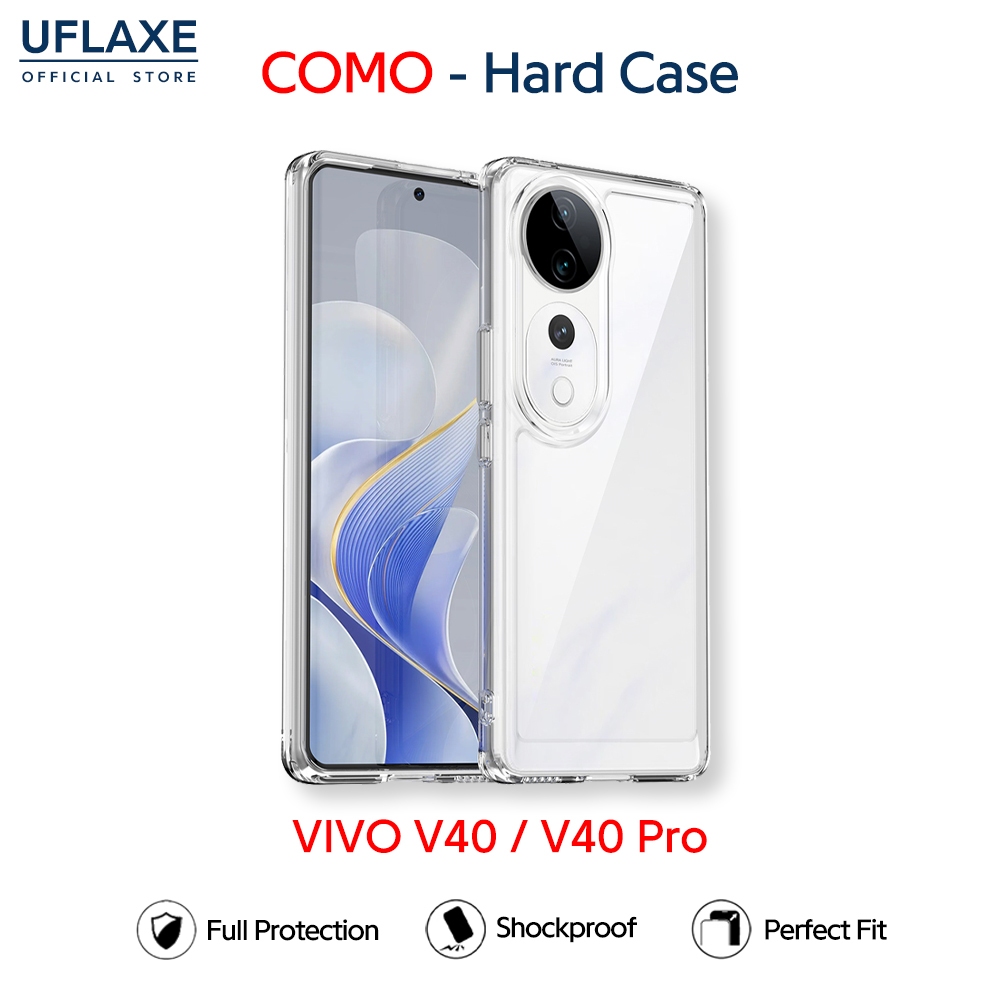 UFLAXE COMO - เคส VIVO V40 / V40 Pro 5G - เคสแข็งกันกระแทกกันเหลืองใส เคสโทรศัพท์บางทนทานป้องกันรอยนิ้วมือ