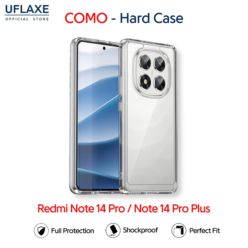 UFLAXE COMO - เคส Xiaomi Redmi Note 14 Pro / Redmi Note 14 Pro Plus 5G - เคสแข็งใสกันเหลืองกันกระแทก เคสโทรศัพท์บางเฉียบป้องกันรอยนิ้วมือ