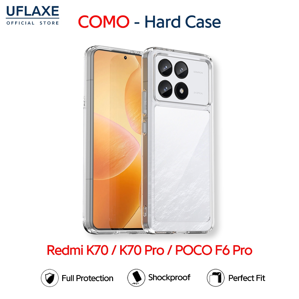 UFLAXE COMO - เคส Xiaomi POCO F6 Pro / Redmi K70 / K70 Pro - เคสแข็งใสกันเหลืองกันกระแทก เคสโทรศัพท์บางเฉียบป้องกันรอยนิ้วมือ