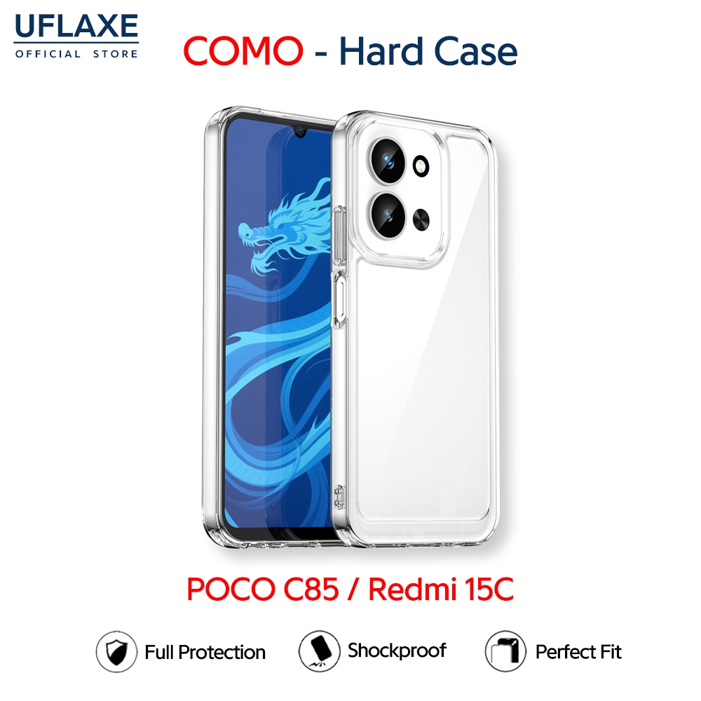 UFLAXE COMO - เคส Xiaomi POCO C85 / Redmi 15C  - เคสแข็งใสกันเหลืองกันกระแทก เคสโทรศัพท์บางเฉียบป้องกันรอยนิ้วมือ