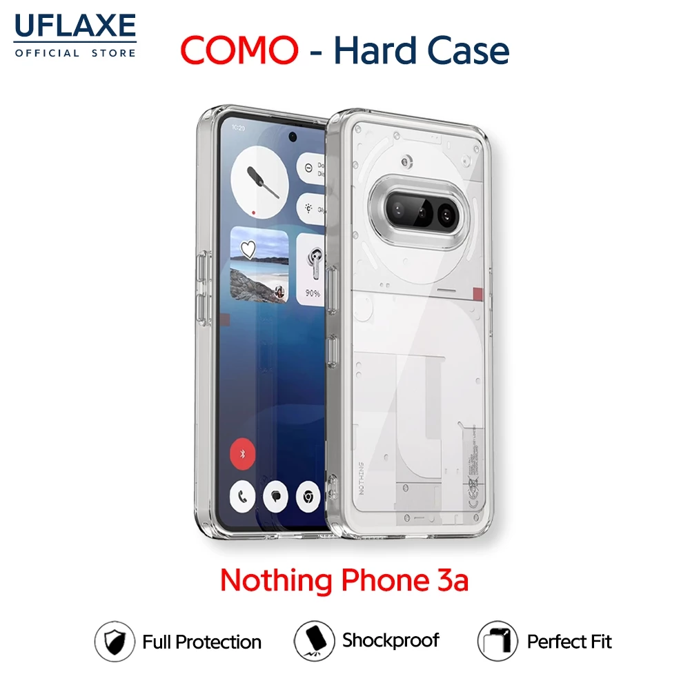 UFLAXE COMO - เคส Nothing Phone 3a - เคสแข็งใสกันเหลืองกันกระแทก เคสโทรศัพท์บางเฉียบป้องกันรอยนิ้วมือ