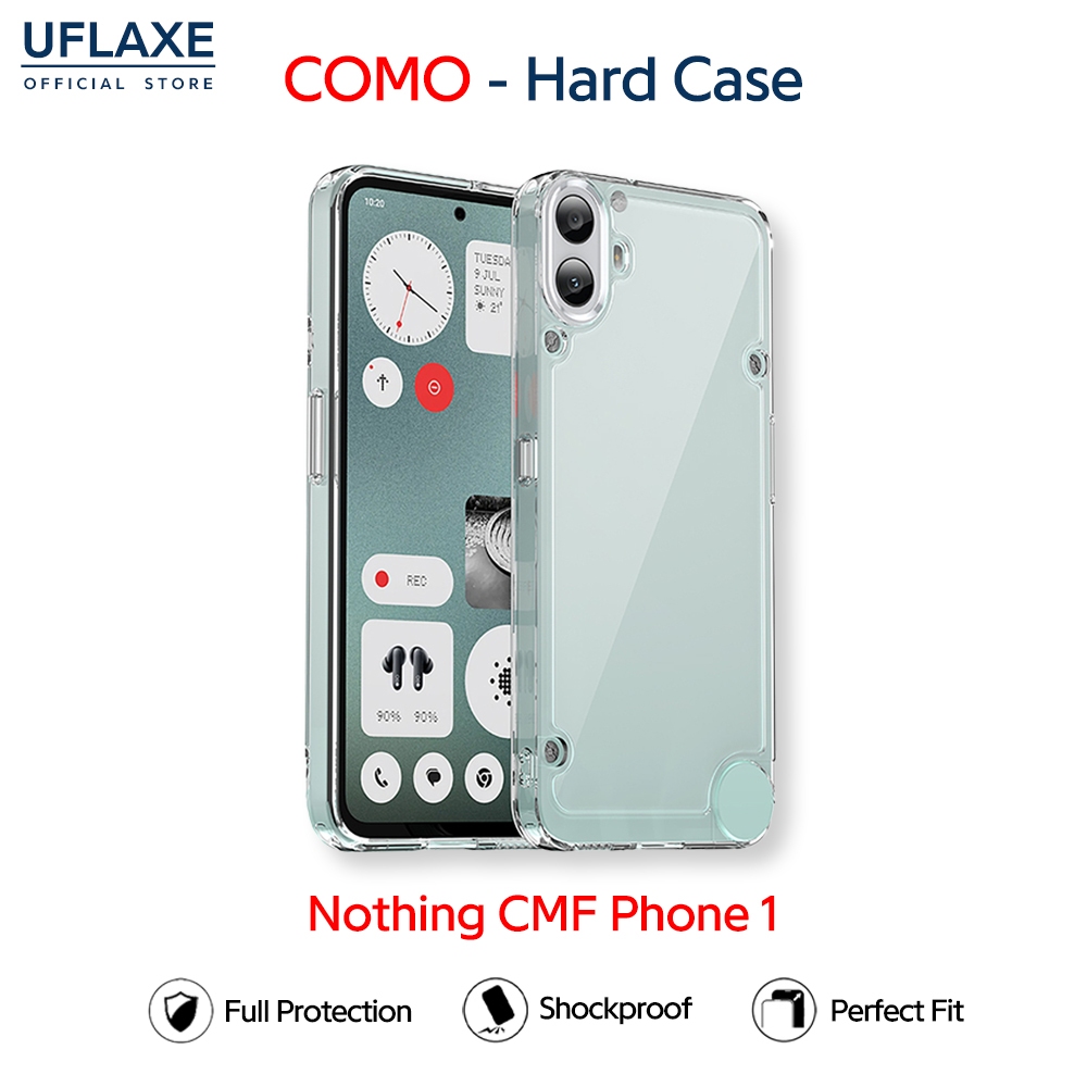 UFLAXE COMO - เคส Nothing CMF Phone 1 - เคสแข็งใสกันเหลืองกันกระแทก เคสโทรศัพท์บางเฉียบป้องกันรอยนิ้วมือ