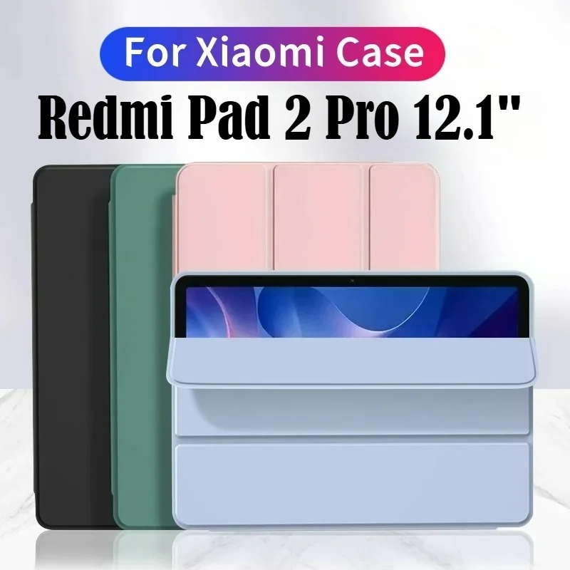 แม่เหล็กสําหรับ RedMi Pad 2 Pro Xiaomi POCO Pad 12.1 นิ้ว 2024 แท็บเล็ตสําหรับ Redmi Pad 2 Pro 12.1 "อย่างเป็นทางการซิลิโคนเหลว TPU กันกระแทก