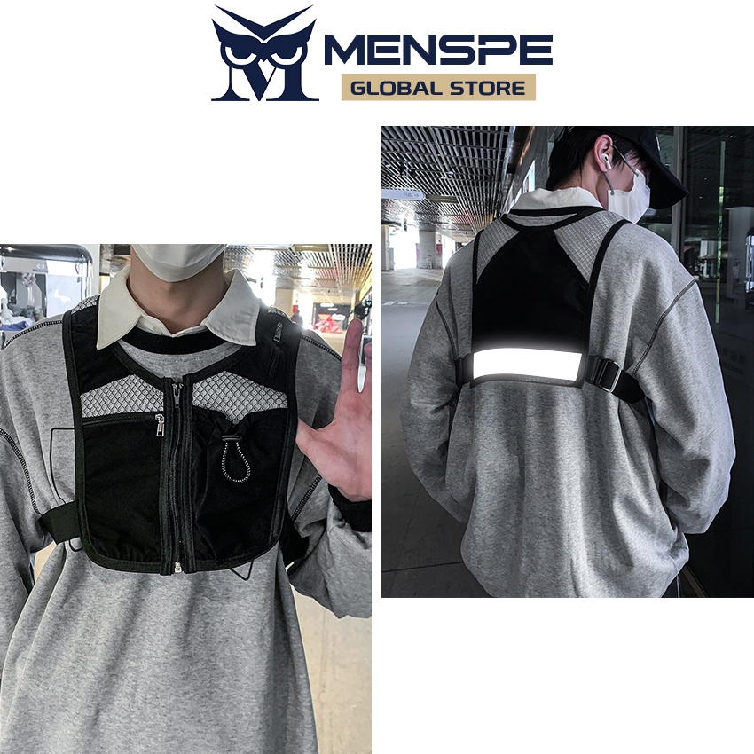 MENSPE กระเป๋าเสื้อกั๊ก เสื้อกั๊กกลางแจ้งสำหรับผู้ชาย วัสดุ.Ultra-light และกันน้ำ มีที่เก็บขวดน้ำ 500ml ใช้ได้ดีในการขี่จักรยานและเดินป่า