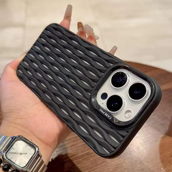 ตาข่ายระบายอากาศกรณีปกหลังซิลิโคนอ่อนนุ่มกรณีโทรศัพท์สําหรับ iPhone 17 11 12 13 14 15 16 Pro Max 14/15 Plus 17AIR การกระจายความร้อนกันกระแทกกร