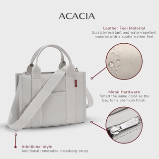 ACACIA Fern - กระเป๋า Mini Tote ผู้หญิง พร้อมสายสะพายถอดได้ หนัง PU ลายผ้า สไตล์ลำลอง