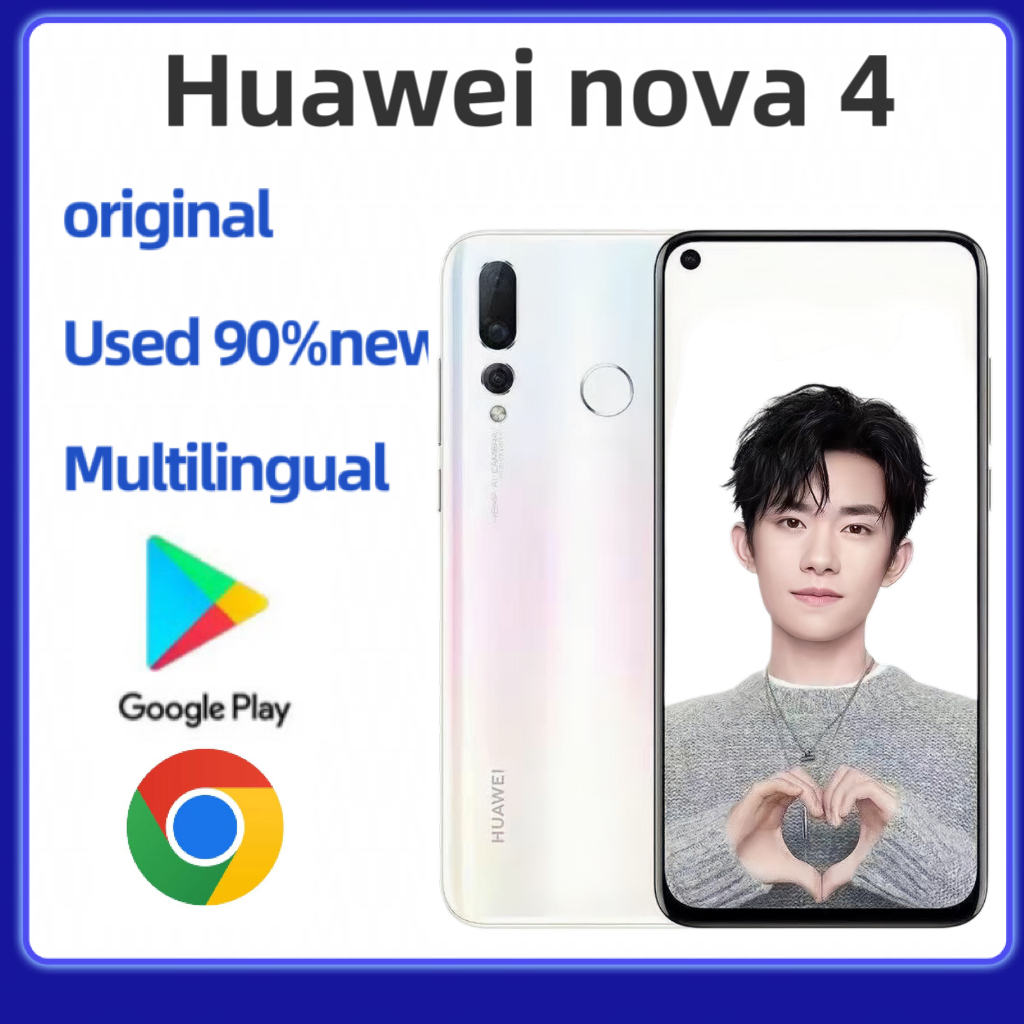 ชิป Huawei nova4 Kirin 970 ดั้งเดิม (6/8RAM+128GB) 6.4 นิ้ว 48.0MP 3750mA Global Language Google Sto